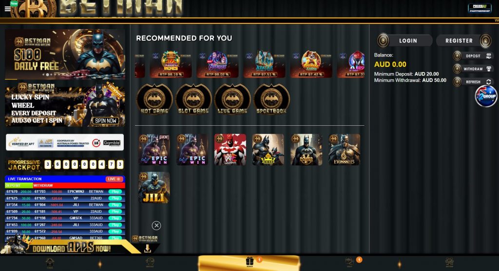 Betman Casino welcome bonus €450 + 250 free spins